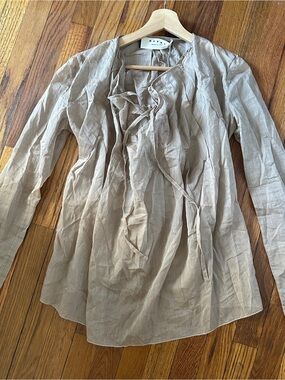 Y2K NWT Marni Beige Tie-Neck Blouse